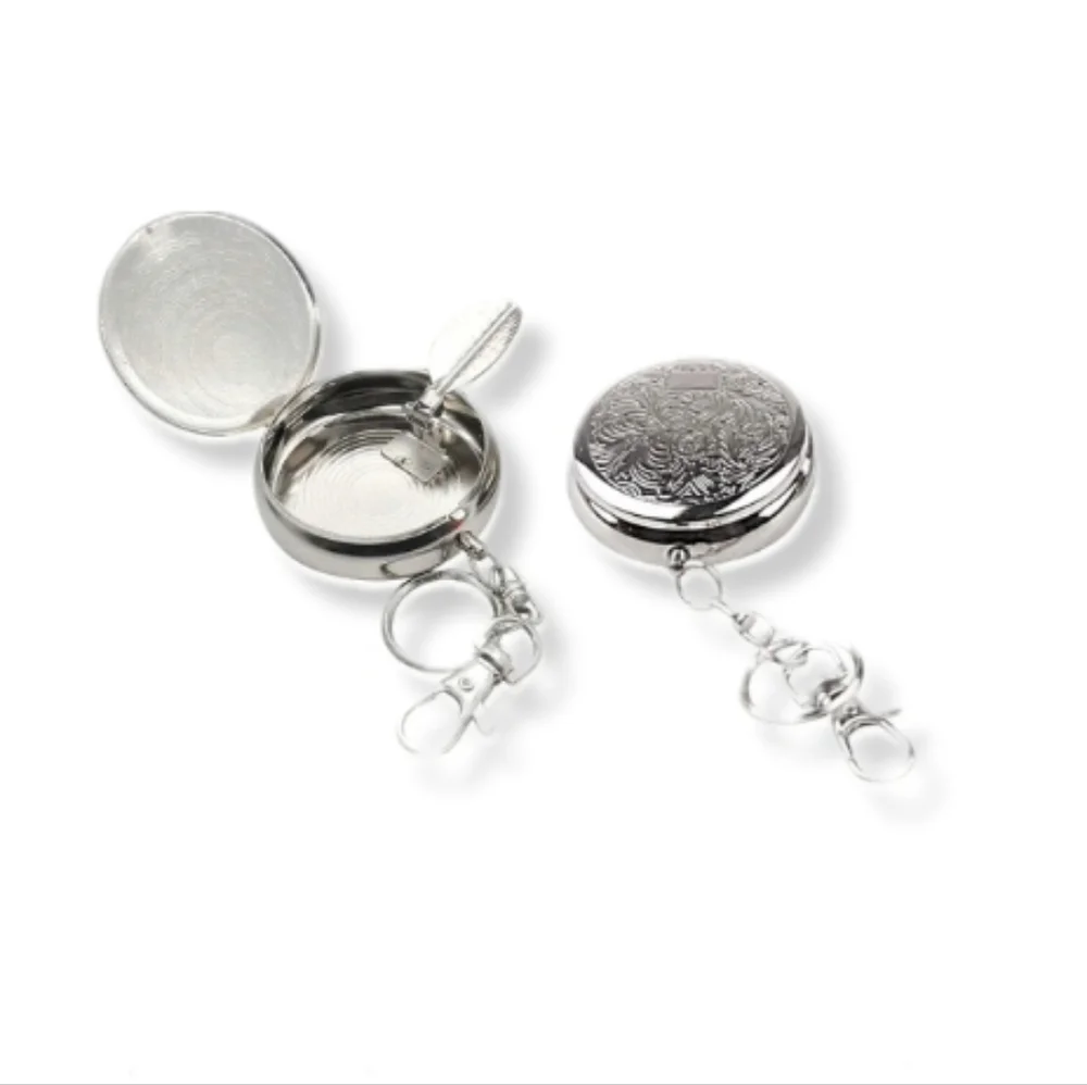 Portable Pocket Ashtray/Vehicle Cigarette Ashtray, Mini Stainless Steel Ashtray